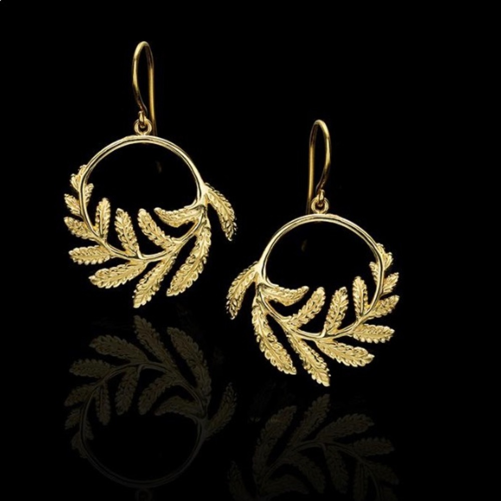 Catherine Zoraida Gold Fern Earring